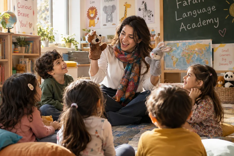نقش‌آفرینی و آموزش زبان با عروسک